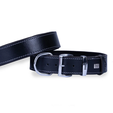 Doggie El Yapımı Konforlu Deri Köpek Tasması 4x52-60 cm Siyah