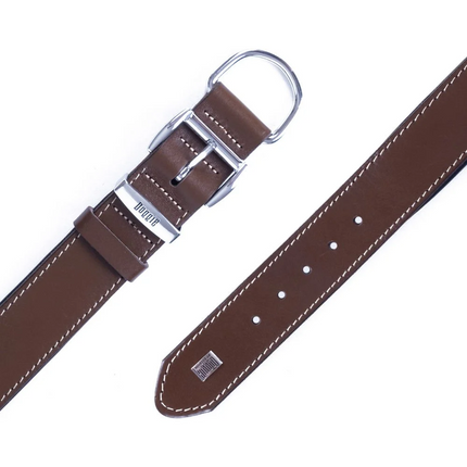 Doggie El Yapımı Konforlu Deri Köpek Tasması 4x47-55 cm Kahverengi