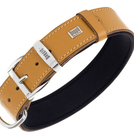 Doggie Konfor Deri El Yapımı Köpek Boyun Tasması 6x55-65 cm Kamel