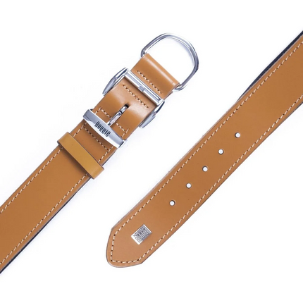 Doggie El Yapımı Konforlu Deri Köpek Tasması 4x52-60 cm Kamel