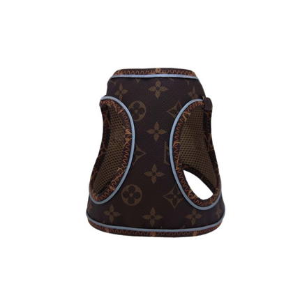 Üç Kilitli Deri Kedi Köpek Göğüs Tasması 24-28 cm XX-Small Kahverengi