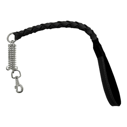 Lüx Deri Yaylı Köpek Gezdirme Halatı 2,5 cm x 70 cm Siyah ( 100 kg )
