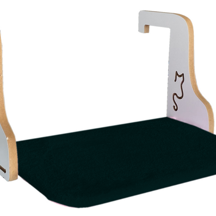 Ahşap Kedi Kalorifer Peteği Radyatör Yatağı 32 cm x 50 cm Siyah ( 15 kg )