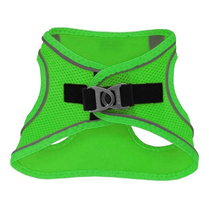 Üç Kilitli Sportif Kedi Köpek Göğüs Tasması 32-40 cm Medium Yeşil