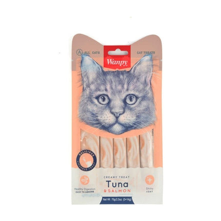 Wanpy Ton Balıklı Somonlu Krema Likit Kedi Ödülü 5X14GR