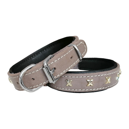 Markapet Deri Metal İşlemeli Köpek Boyun Tasması 3 x 42 - 56 cm Taba