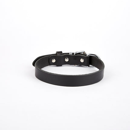 Doggie Deri El Yapımı Köpek Boyun Tasması 1,5x20-26 cm Siyah