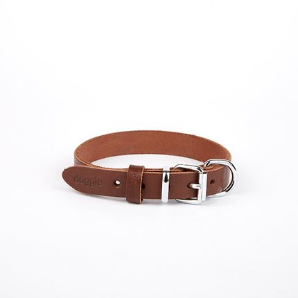 Doggie Deri El Yapımı Köpek Boyun Tasması 1,5x25-30 cm Kahverengi