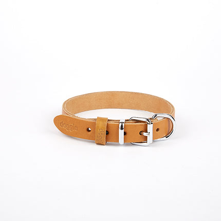 Doggie Deri El Yapımı Köpek Boyun Tasması 1,5x25-30 cm Kamel