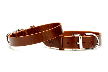 Doggie Deri El Yapımı Köpek Boyun Tasması 2,5x37-45 cm Kahverengi