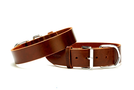 Doggie Deri El Yapımı Köpek Boyun Tasması 4x52-60 cm Kahverengi