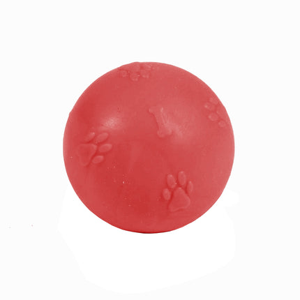 Pati Desenli Termoplastik Sert Köpek Oyun Topu 8 cm Large Kırmızı