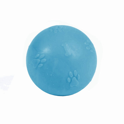 Pati Desenli Termoplastik Sert Köpek Oyun Topu 7 cm Medium Mavi