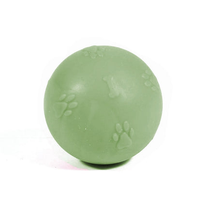Pati Desenli Termoplastik Sert Köpek Oyun Topu 7 cm Medium Yeşil