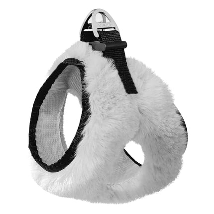 Üç Kilitli Peluş Kedi Köpek Göğüs Tasması 28-34 cm X-Small Beyaz