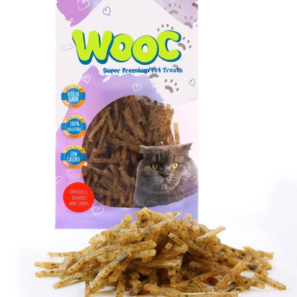 Wooc Chicken&seaweed Mini Strips Doğal Et Kedi Ödül Maması 40gr