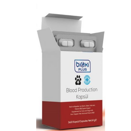 Bioxi Plus Blood Production Kapsül Demir Bakır Folik Asi B vitamini 30 kapsül