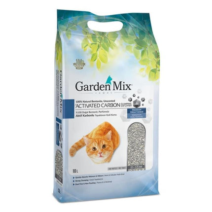 Gardenmix Aktif Karbonlu Bentonit İnce Taneli Kedi Kumu 10 Lt
