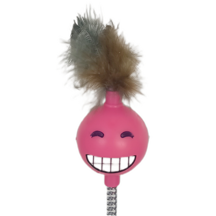 Markapet Yaylı Vantuzlu Hacıyatmaz Kedi Oyuncağı 30 cm Pembe