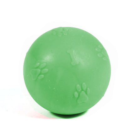 Kardelen Termoplastik Pati Desenli Sert Köpek Oyun Topu 5 cm Yeşil