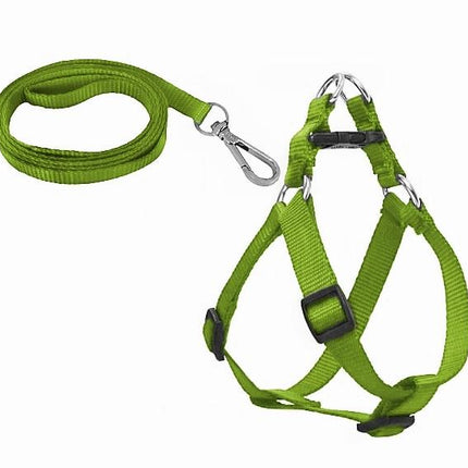 Köpek Göğüs Tasma Seti 30-50 cm Yeşil + Gezdirme Kayışı