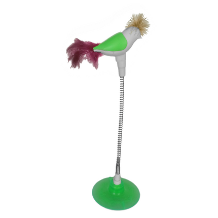 Markapet Vantuzlu Yaylı Kuşlu  Kedi Oyuncağı 30 cm Yeşil
