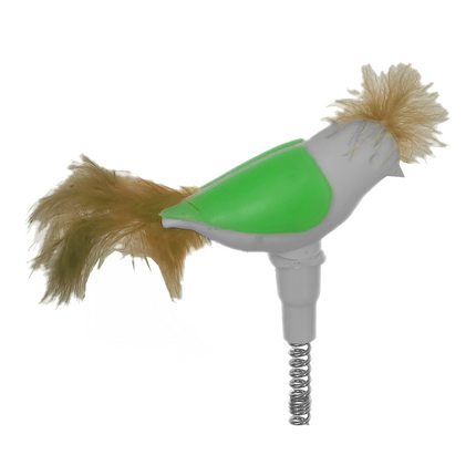 Markapet Vantuzlu Yaylı Kuşlu  Kedi Oyuncağı 30 cm Yeşil